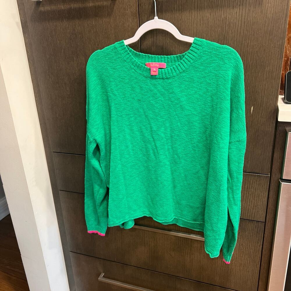 Lilly Pulitzer Pippy Sweater Kelly Green Pullover Sweater Women’s Size Xl